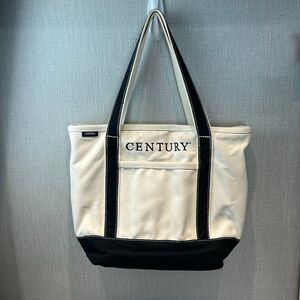 Lands’ End Canvas Tote Bag Medium Black Natural Anchor